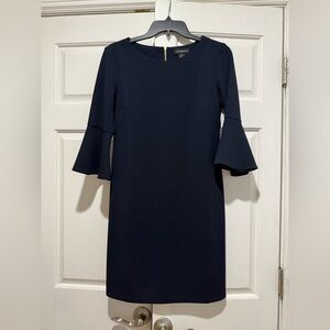Liz Claiborne Blue Sheath Dress with Bell Sleeves